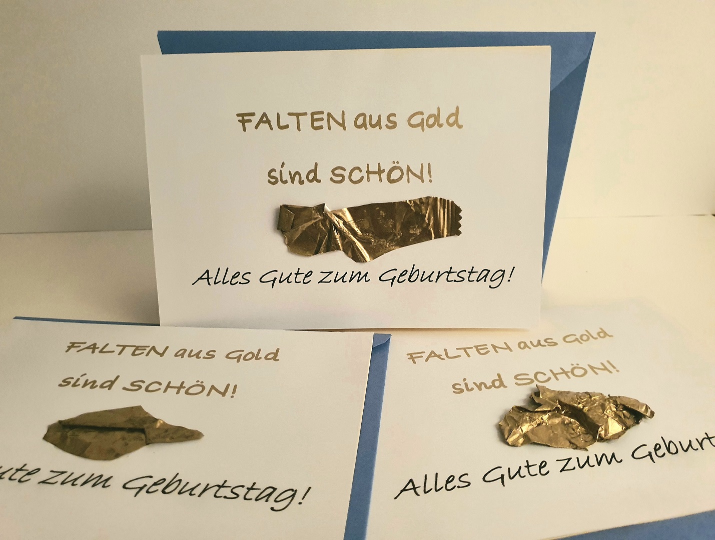 Geburtstagskarte - Falten aus Gold